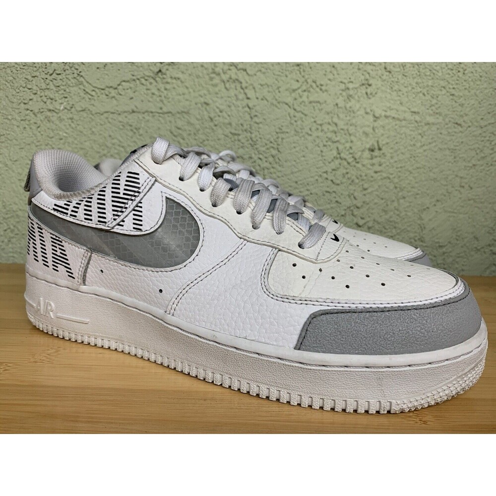 Rare  Nike Air‎ Force 1 '07 LV8 Under Construction White Grey BQ4421-100 Size 9